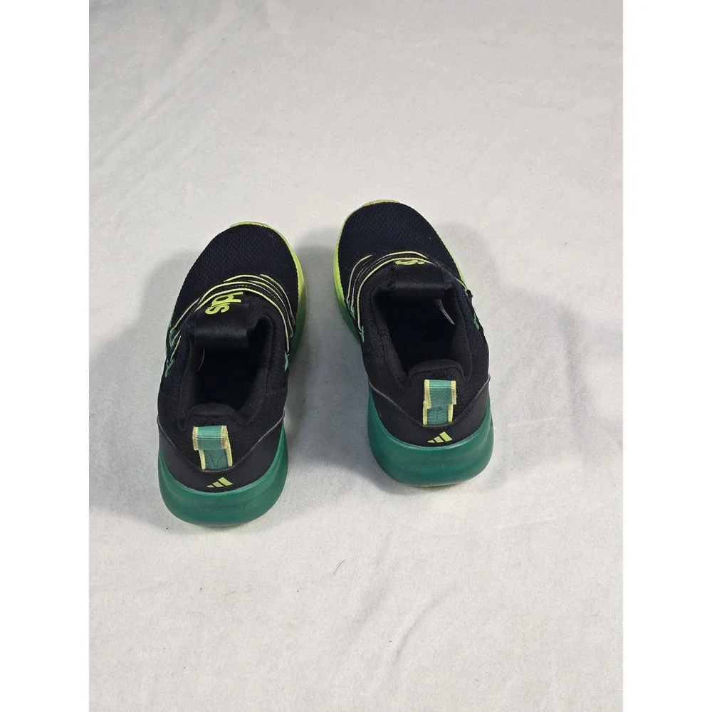 Adidas Lite Racer Adapt 3.0 Kids Shoes Size 1 Black Green Solar Yellow Slip On